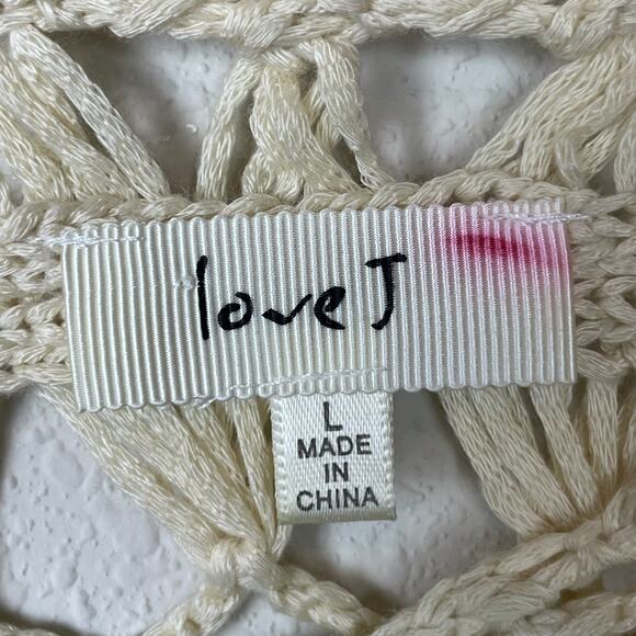 Love J Boho Crochet Floral Poncho Top Size L Blue Pink Festival Vacation‎ - Picture 4 of 4